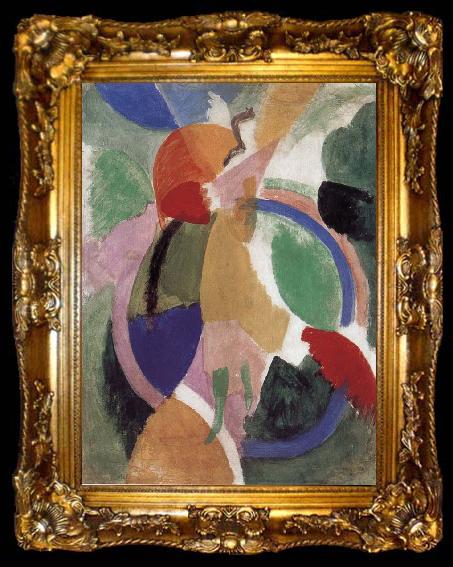 framed  Delaunay, Robert The Fem holding parasol, ta009-2